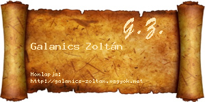 Galanics Zoltán névjegykártya
